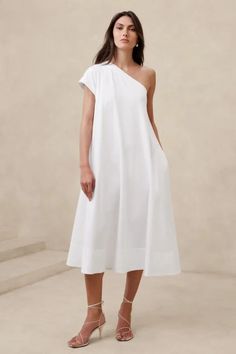 Odile One-shoulder Knit Dress Dress Ideas, In Summer, Knit Dress, One Shoulder, Knitting, Dresses, White