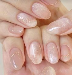 Elegant Nails Classy Korean, Wedding Nails For Bride Asian, Neutral Nails Korean, Simple Nail Designs Korean, Korean Nail Gel Design, Classy Korean Nails, Minimal Bridal Nails, Short Nail Rhinestone Design Ideas, Wedding Nails Korean