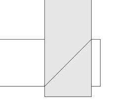 a drawing of a rectangle with one line going through the top and bottom corner