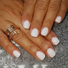 White Dip Nails, Dip Nails, My Nails, Short Acrylic Nails, Powder Nails, Gorgeous Nails, Nail Polish Colors