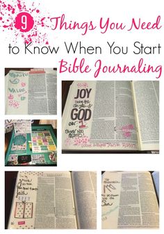 an open bible with the title 9 things you need to know when you start bible journaling