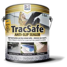 a gallon of anti slip sealer with the words tracsafe on it