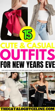 Discover 15 cute casual New Year's Eve outfits that are perfect for ringing in 2024! These stylish outfits combine comfort and fashion, making them ideal for any New Year's Eve celebration. From cozy sweaters to chic dresses, these outfits will ensure you look fabulous while staying comfortable. Explore outfits featuring trendy accessories, sparkling details, and versatile pieces. Perfect for house parties, casual gatherings, or low-key celebrations, these New Year's Eve outfits include everything you need for a stylish night. Get inspired by these outfits to create your own unique New Year's Eve look. Find the best New Year's Eve outfits for a cute and casual celebration! New Years Look | Holiday Party Outfits | Party Outfits | Outfits for women | New Years Oufits for Women | Party dress Classy New Years Eve Outfit, Casual New Years Eve Outfits, Classy Date Night Outfit, Holiday Party Outfits, New Years Eve Looks, Women Party Dress, Outfits New Year, New Years Look