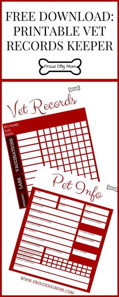 the free printable vet records keeper