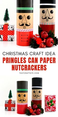 christmas craft idea for kids to make with paper nutcrackers and other holiday decorations