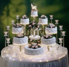 a wedding cake on top of a table