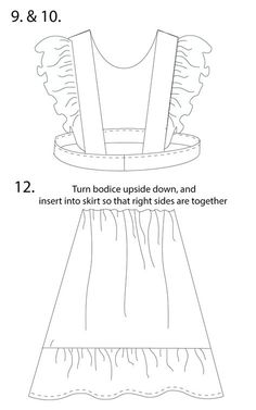 the instructions for how to make a dress with ruffles