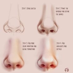 step by step instructions to draw a nose and nose for the first time in life