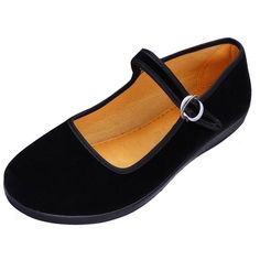 Women's Velvet Mary Jane Shoes Black Ballerina Cloth Flats Yoga Exercise Dance Shoes - Black - CG185506QHZ - Women's Shoes, Flats  #Flats #Women's #Shoes # #Flats Exercise Dance, Black School Shoes, Mary Jane Shoes Black, Chinese Shoes, Oxford Pumps, Black Ballerina, Yoga Exercise, Womens Ballet Flats, Jane Shoes