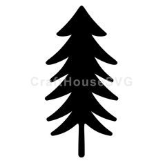 a black and white silhouette of a pine tree