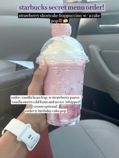 Coquette Starbucks Drink, Strawberry Milk Starbucks, Birthday Drinks Starbucks, Coquette Starbucks Order, Starbucks Pink Drink Order, Star Pfp, Starbies Drinks, Skincare Food, Pink Drink Starbucks