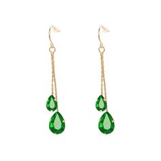 PRICES MAY VARY. Zircon green pendant earrings, a set of fashionable earrings with a chain length of 2.7 inches, small zircon 0.2 inches, and large zircon 0.4 inches. The perfect size and unique appearance design provide you with more choices in different occasions. Long pendant earrings, classic and unique, ethnic, chain design, green zircon pendant, metallic color: gold plated, very beautiful handmade earrings. You can wear earrings alone or pair them with various styles of gold chain earrings Long Earrings Wedding, Fashionable Earrings, Gold Chain Earrings, Emerald Green Earrings, Chain Earring, Green Pendant, Earrings Classic, Green Pendants, Elegant Pendant