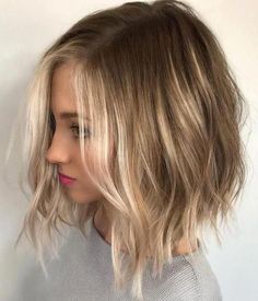 Blonde Balayage Bob, Choppy Bob Hairstyles, Bob Haircut For Fine Hair, Bob Hairstyles For Fine Hair, Haircuts For Fine Hair, Short Blonde Hair, Long Bob, Short Bob Hairstyles, Blonde Balayage