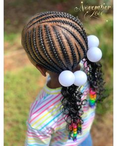 Children's Braids Black Hairstyles, Aaliyah Braids, Cornrows For Little Black Girls Hair, Kid Braid Styles With Beads, Kids Braided Hairstyles With Beads, S Braids, Black Baby Girl Hairstyles