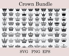 the crown bundle is shown in black and white, with different crowns on it's sides