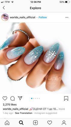 Wedding Nails Glitter, Beauty Nails Design, Stiletto Nails Designs, Almond Nails Designs, Winter Nail, Homecoming Nails, Xmas Nails