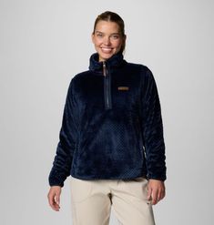 When it’s time to settle down next to the campfire, warm up in this plush quarter-zip. Its velvety Sherpa fleece fabric will keep you as comfortable as can be. Womens Sherpa, Apres Ski, Columbia Sportswear, Navy Pink, Sherpa Fleece, Range Of Motion, Women Pullover, Quarter Zip, Columbia