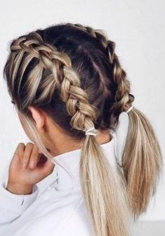 gym hairstyles Rush Hairstyles, 13 Hairstyles, Different Braids, When You, Braided Hairstyles For Teens, Pigtail Braids, Cool Braid Hairstyles, Cool Braids