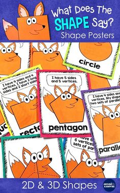 what does the shape say? shapes posters for kids to use with their own pictures