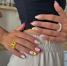 Euro Nails Designs, Each Nail Different Design, Spring Nails Natural, European Nails, Europe Summer Nails, Mismatched Nails, Italy Nails, Best Summer Nails, Trending Summer Nails