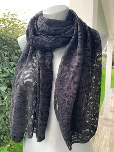 Women's lace stole. easy to wear black shawl! Several ways to tie it. Pleasant, it will go perfectly with all your outfits! Perfect for an evening, a celebration, a costume, a birthday... Quick and neat delivery. Black Shawl, Lace Shawl, Shawl Scarf, Women Lace, Shawls And Wraps, Wearing Black, Scarf Shawl, Festival Season, Scarf Wrap