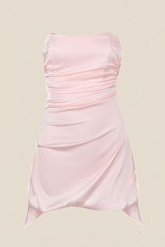 Strapless Pink Satin Ruched Dress Homecoming Inspo, Senior Hoco, Short Princess Dress, Hoco 2024, Homecoming Ideas, Prom Inspo, Hoco Dress