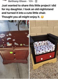 an old dresser turned into a baby crib