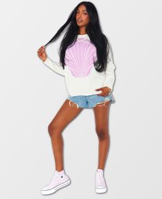 The Lost at Sea Sweater is ideal for cool summer nights hanging by the beach! With an adorable seashell graphic, coziest knit fabric, and crew neck you can throw this over your swimsuit, or pair it with our denim shorts for a killer look. *60% Cotton, 40% Acrylic*Imported Kaaviya is 5'9" and wearing size small Seashell Graphic, Lost At Sea, By The Beach, Cool Summer, Show Me Your Mumu, Model Fits, Show Me Your, Cozy Knits, New Shows