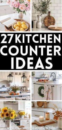 the cover of 27 kitchen counter ideas