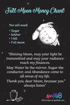 Full Moon Candle, Full Moon Spells, Money Spells Magic, Moon Activities, Powerful Money Spells, Prosperity Spell, Money Spells That Work, Spells Magic