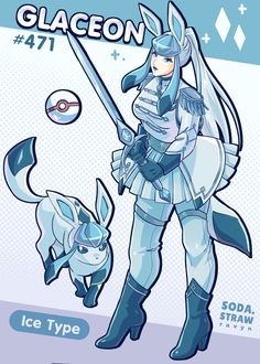 Glaceon Gijinka, Glaceon Fanart, Eeveelution Cosplay, Pokemon Glaceon, Evee Evolution, Sketchbook Inspo, Pokémon Stuff