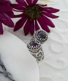 Amethyst Silver Bypass Cocktail Ring, 925 Sterling Oxidized Silver Artisan Handmade Vintage Floral Filigree Statement Wrap Ring purple stone ring, gift ring for mom her, bridesmaid gift Material: 925 Sterling Silver ( NICKEL FREE ) Gemstone: Amethyst 8 mm. FREE, FAST AND TRACKABLE SHIPPING FOR ALL EU COUNTRIES AND USA. COMES WİTH VELVET POUCH AND LUXURY GİFT BOX. Show off this gorgeous purple stone ring at any occasion. This eye catching ring is perfect to add glam to any outfit with amethyst Gemstone. This vintage, original, and stylish luxury jewelry is perfect for wearing at parties, festivals and everyday life.  Our handmade pieces are the perfect gift ring for her, mom, wife, daughter, friend, lover, relative, etc. ideal gift for birthday, anniversary, christmas, graduation, and mothe Purple Rings With Intricate Design For Gift, Ornate Silver Amethyst Ring For Anniversary, Ornate Sterling Silver Amethyst Ring For Anniversary, Elegant Purple Nickel-free Rings, Engraved Silver Amethyst Ring In Sterling Silver, Engraved Sterling Silver Amethyst Ring For Anniversary, Ornate Silver Amethyst Ring, Ornate Silver Amethyst Ring For Gifts, Silver Amethyst Ring With Intricate Design For Anniversary