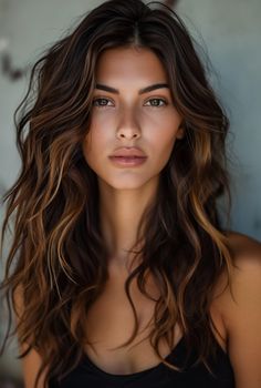 Dark brown hair, with its rich, natural elegance, provides the perfect canvas for creative expression through... Shatush Hair, California Brunette, Brown Hairs, Rambut Brunette, Brunette Hair With Highlights, Brown Hair Balayage, Long Brown Hair, Brown Hair With Highlights, Dark Brown Hair