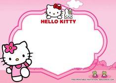 an image of hello kitty with pink background