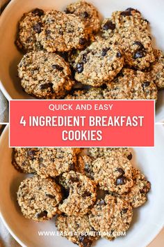 four ingredient breakfast cookies on a white plate