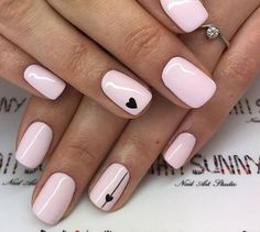 Pink Design Short Nails, Shellac Valentines Nails, Nails For Wedding Mother Of Groom, Valentines Nails Gel Short Simple, Nail Ideas With Hearts, Valentines Pink Nails, Simple Vday Nails, Nails 2023 Trends Valentines, Nailart Short Nails