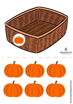 a basket with pumpkins cut out to make it look like they are ready for cutting