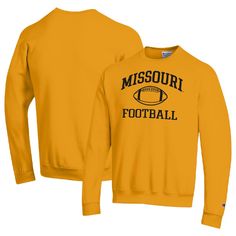 Stay warm while rooting for the Missouri Tigers to score a touchdown with this Football Icon sweatshirt. Made by Champion, it features team graphics printed on a blend of soft, durable fabrics. Fleece lining adds an extra layer of cozy warmth to this Missouri Tigers pullover. Collegiate Crew Neck Sweats For Sports Season, Collegiate Crew Neck Hoodie For Sports Season, Collegiate Crew Neck Hoodie, College Fan Apparel Sweatshirt With Logo Print, Fleece Sweatshirt For Fall Fan Merchandise, Team Spirit Crew Neck Hoodie For Football Season, Collegiate Sweatshirt With Logo For Fans, Game Day Fleece Crew Neck Top, Collegiate Crew Neck Sweatshirt Fan Gear