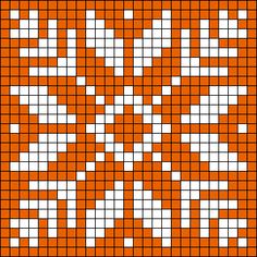 an orange and white cross - stitch pattern with squares in the middle, on top of each other