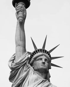 black and white photograph of the statue of liberty