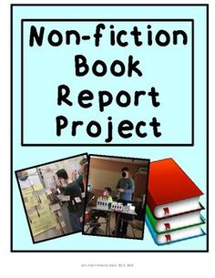 the front cover of a non - fiction book report project with photos of people and books