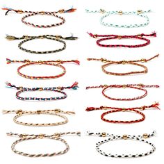 PRICES MAY VARY. 12Pcs String Bracelets Set: The colorful bracelets are perfect for summer and beaches, they are best partners for your daily outfit. different styles make them feel very special and charming, also great for party and casual wear. Product Parameter: Bar's Length: 23 cm (9 inch) / Weight: 1 g/pair. Perfect for gifts in the festivals and any special moments. The colorful bracelets are perfect for summer and beaches, they are best partners for your daily outfit. different styles mak Gold Bead Bracelet, Braided Rope Bracelet, Multicolor Bracelet, Bracelets Adjustable, Women Friendship, Colorful Bracelet, Red String Bracelet, Friendship Jewelry, Gold Bead Bracelets