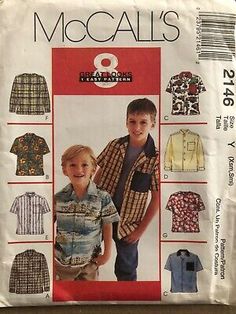 the sewing pattern for children's shirts and vests is shown in this image