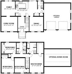 the floor plan for two story houses