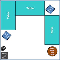 a table with four different tables on it and the words table below them are labeled in blue