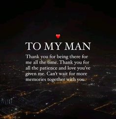 an image with the words to my man on it