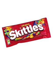 skittles candy bar on white background