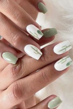 Western Style Nails, Sage Green Nails, Country Acrylic Nails, Rodeo Nails, Cowboy Nails, Nails Flowers, Country Nails, Cow Nails