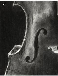 a black and white drawing of a violin