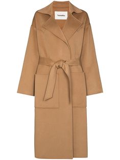 A worthwhile investment, Nanushka's Alamo coat is spun from a blend of camel wool and silk - it's left unlined to accentuate the luxuriously soft feel. Tie the belt to cinch the waist and keep in the heat. Designed to be intentionally oversized. Take your usual size for the oversized effect, or take a size down for a more regular fit. Product Details Designer ID: NW20CROW00874 Color: Camel Composition: Wool 90%, Silk 10% Imported Brown Silk, Camel Coat, Belted Coat, Wool Blend Coat, Fashion Mode, Issey Miyake, Outerwear Coats, Long Coat, Wool Coat